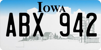 IA license plate ABX942