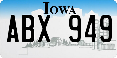 IA license plate ABX949