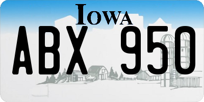 IA license plate ABX950