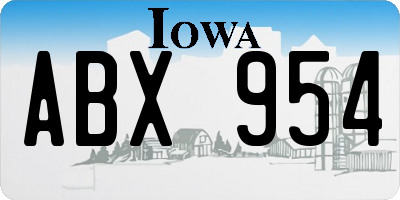 IA license plate ABX954