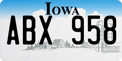IA license plate ABX958