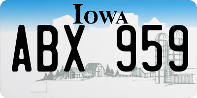 IA license plate ABX959
