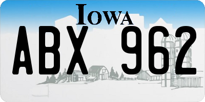 IA license plate ABX962