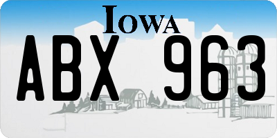 IA license plate ABX963