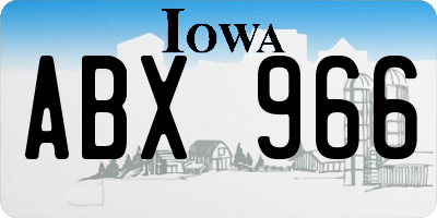 IA license plate ABX966