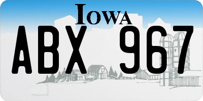 IA license plate ABX967