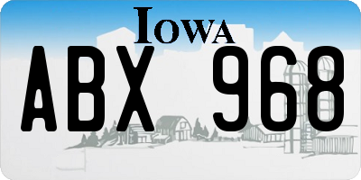 IA license plate ABX968