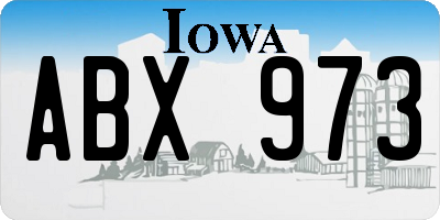IA license plate ABX973