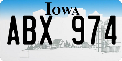 IA license plate ABX974