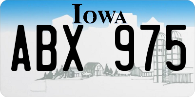IA license plate ABX975