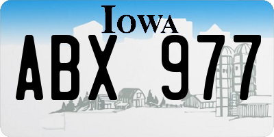 IA license plate ABX977