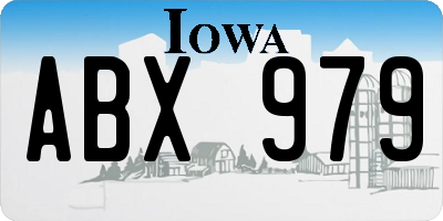 IA license plate ABX979