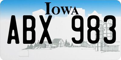 IA license plate ABX983