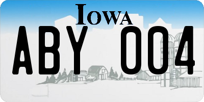 IA license plate ABY004