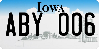 IA license plate ABY006