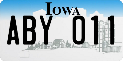 IA license plate ABY011