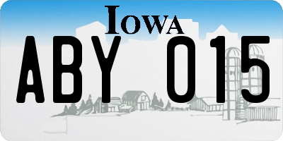 IA license plate ABY015