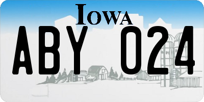 IA license plate ABY024