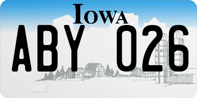 IA license plate ABY026