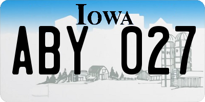 IA license plate ABY027