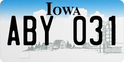 IA license plate ABY031