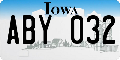 IA license plate ABY032