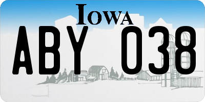 IA license plate ABY038