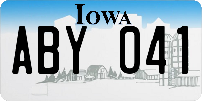 IA license plate ABY041