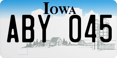 IA license plate ABY045