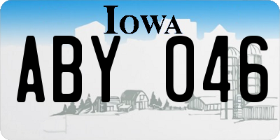 IA license plate ABY046