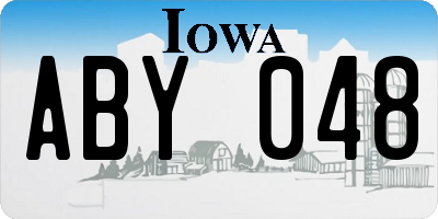 IA license plate ABY048
