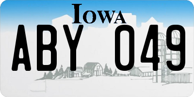 IA license plate ABY049