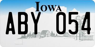 IA license plate ABY054