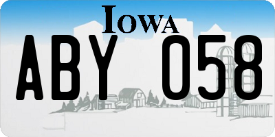 IA license plate ABY058