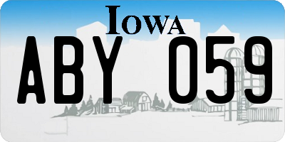 IA license plate ABY059