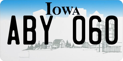 IA license plate ABY060