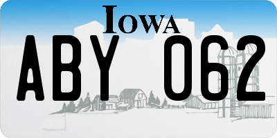 IA license plate ABY062