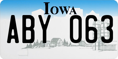 IA license plate ABY063