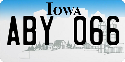 IA license plate ABY066