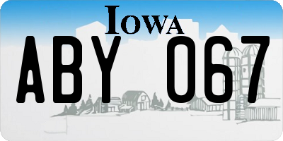 IA license plate ABY067
