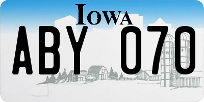 IA license plate ABY070
