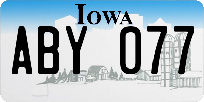 IA license plate ABY077