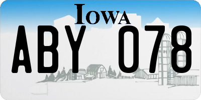 IA license plate ABY078