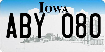 IA license plate ABY080