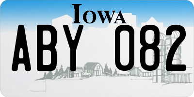 IA license plate ABY082