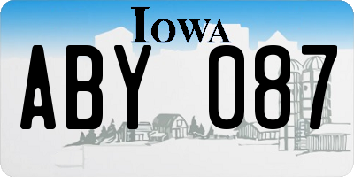 IA license plate ABY087