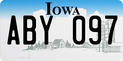 IA license plate ABY097
