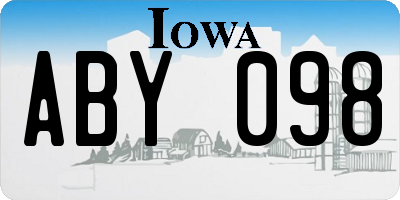IA license plate ABY098