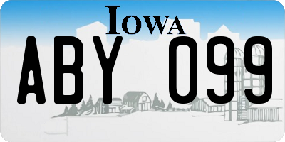 IA license plate ABY099