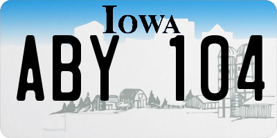 IA license plate ABY104